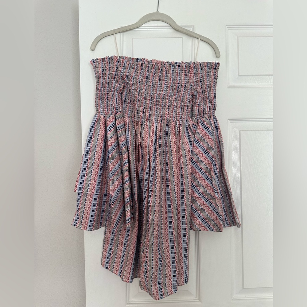 Caroline Constas strapless dress with bell sleeves